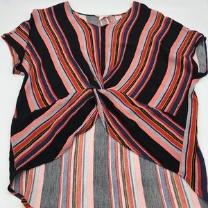 Sandy & Sid Multi color shirt- knot front